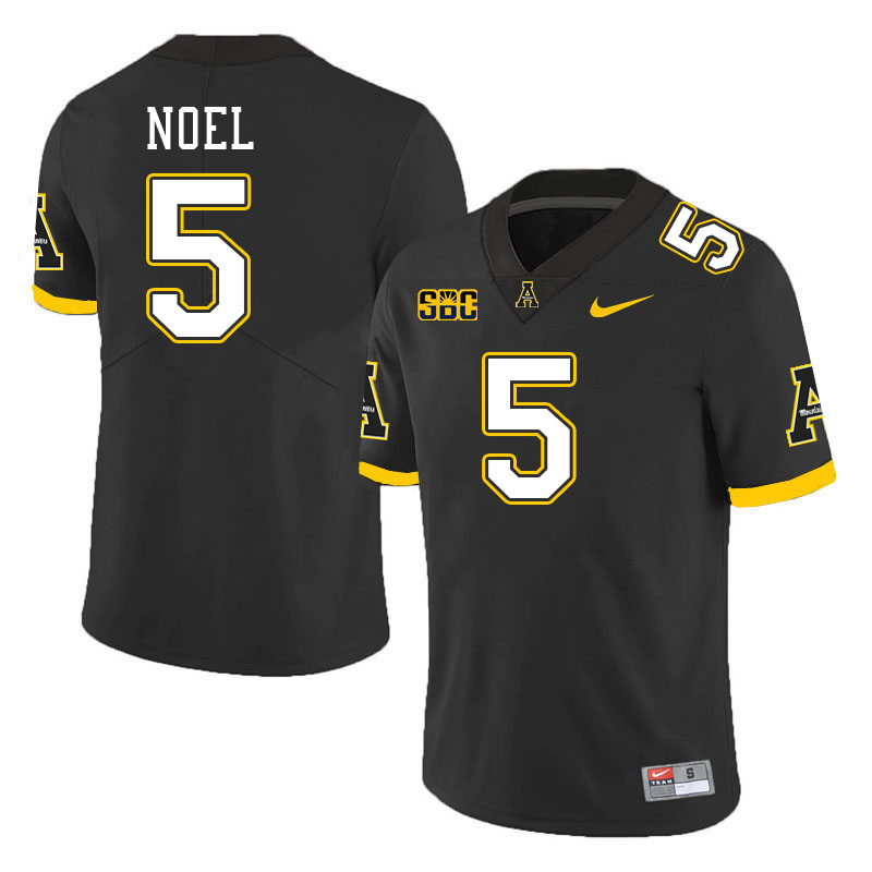 Men #5 Nate Noel Appalachian State Mountaineers College Football Jerseys Stitched Sale-Black